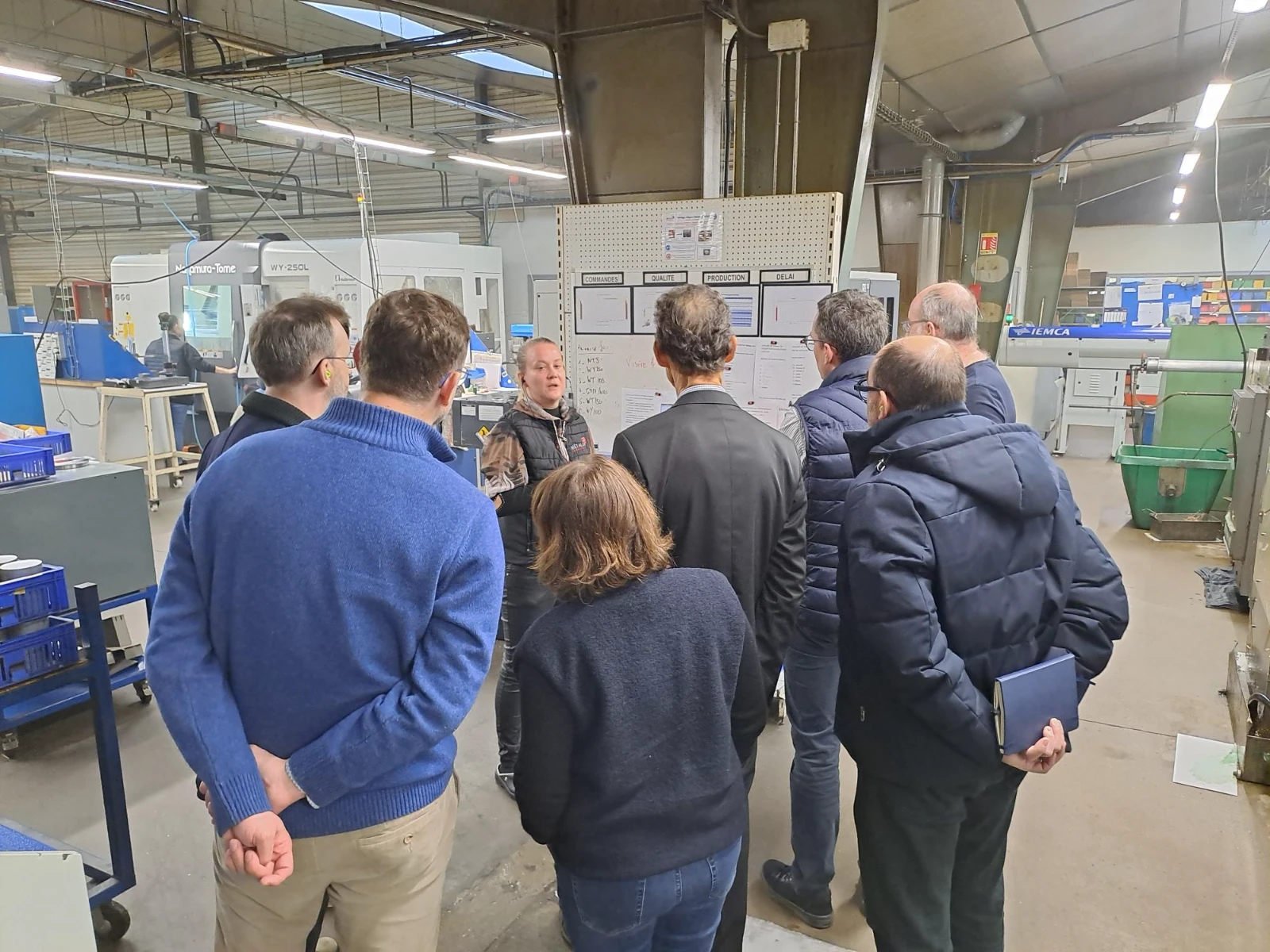 Visite de l'atelier usinage MIR avec carsat-CCI-dirigeants