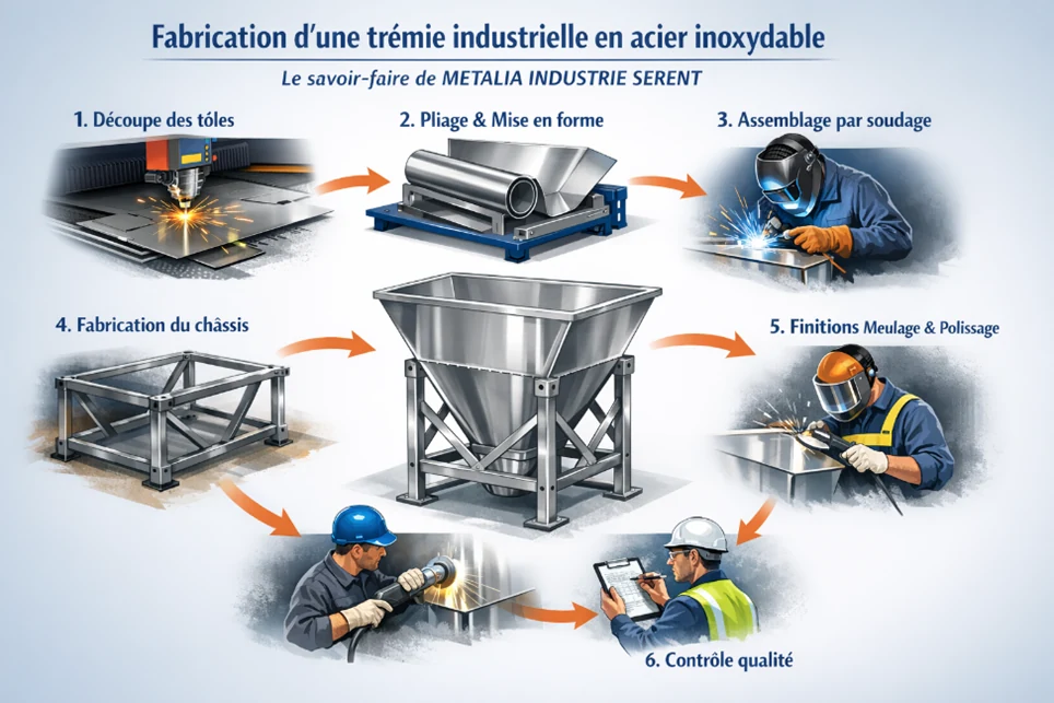 Etapes fabrication trémie